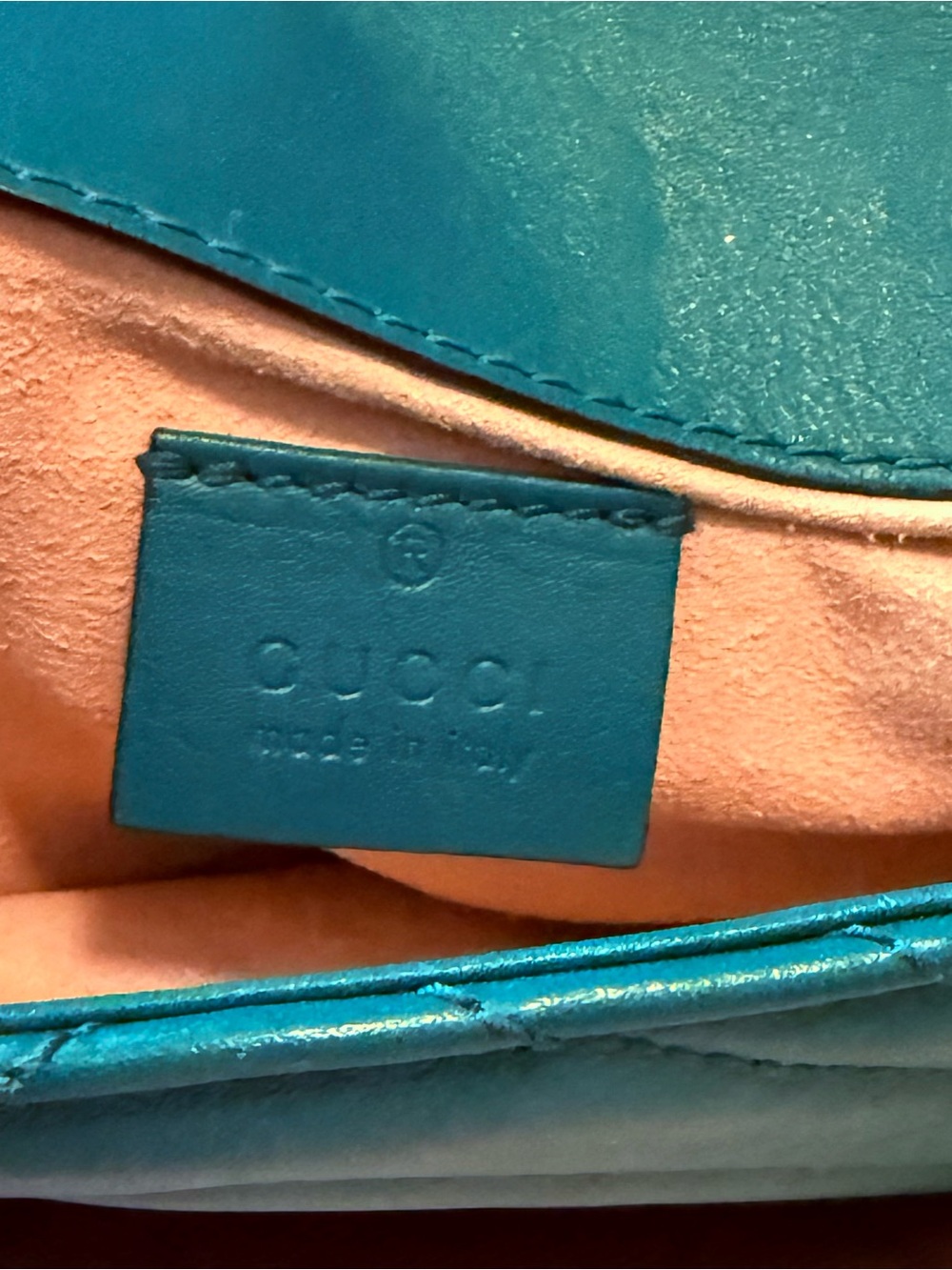 Gucci Green Mini Marmont Chevron Leather Crossbody with Gold GG - Picture 12 of 12